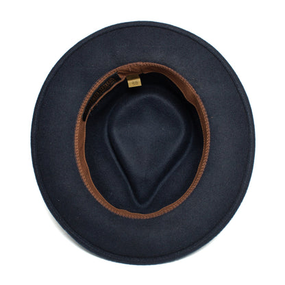 Goorin Bros. the saloon wool wide brim fedora Navy under view