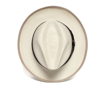 Goorin Bros. hartman wide brim toquilla straw fedora White top view