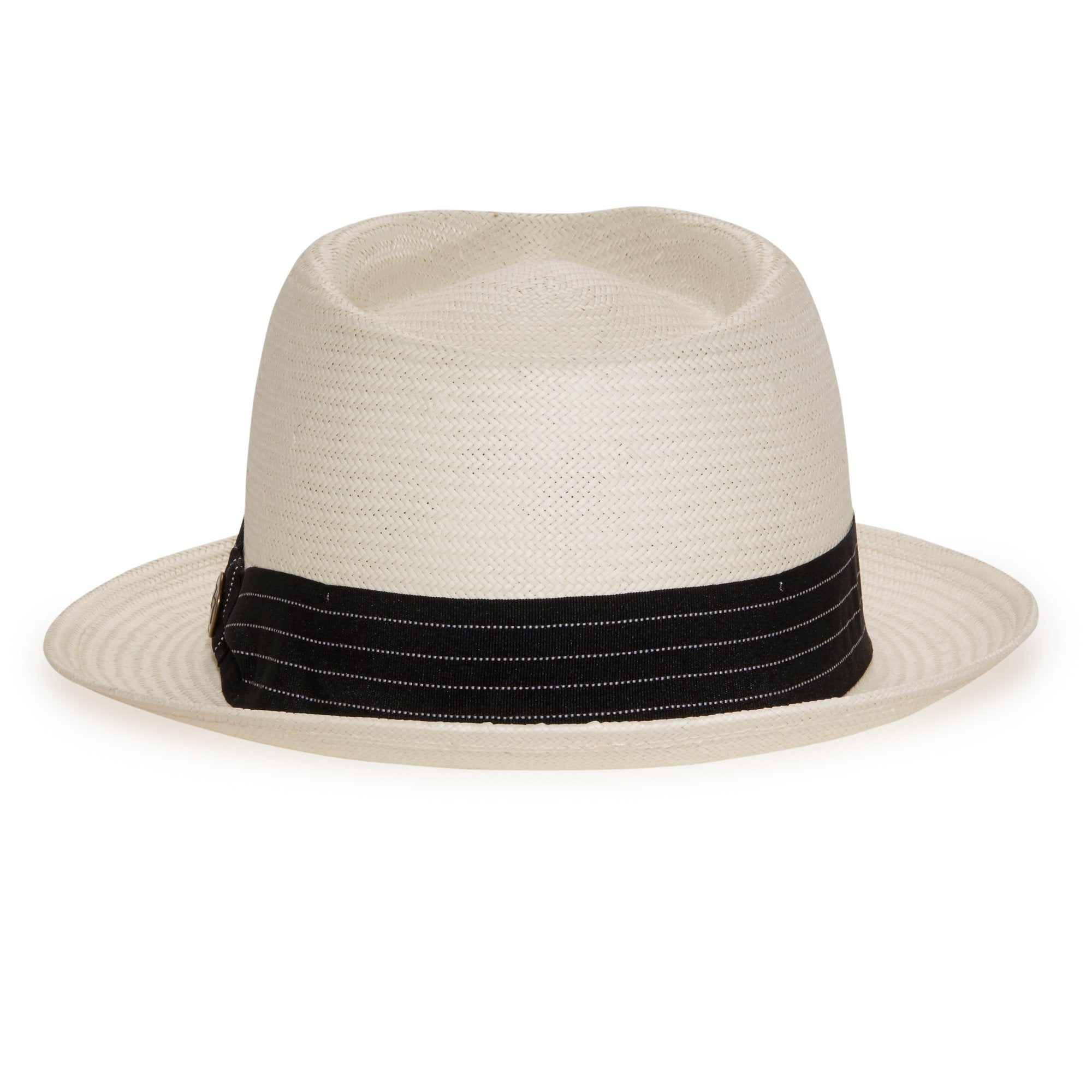Goorin Bros. snare teardrop medium brim straw fedora hat Stone back view