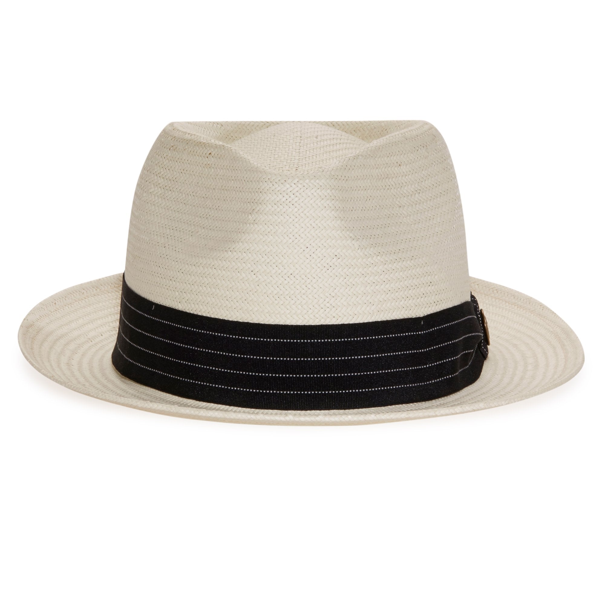 Goorin Bros. snare teardrop medium brim straw fedora hat Stone front view