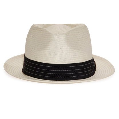 Goorin Bros. snare teardrop medium brim straw fedora hat Stone front view
