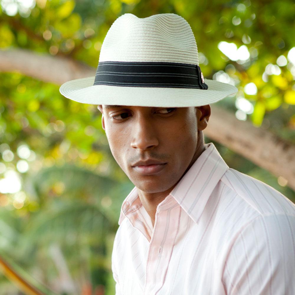 Goorin Bros. fields straw wide brim fedora White  mens styling