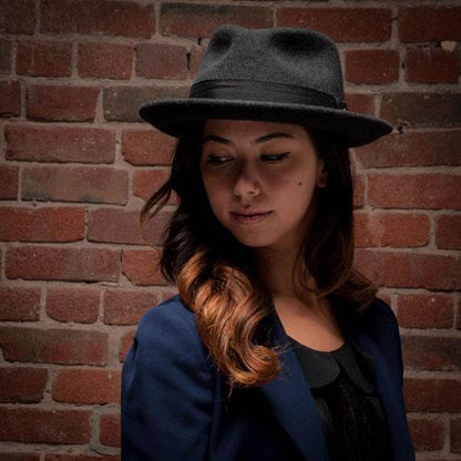 Goorin Bros. bogart wool wide brim fedora Black  womens styling