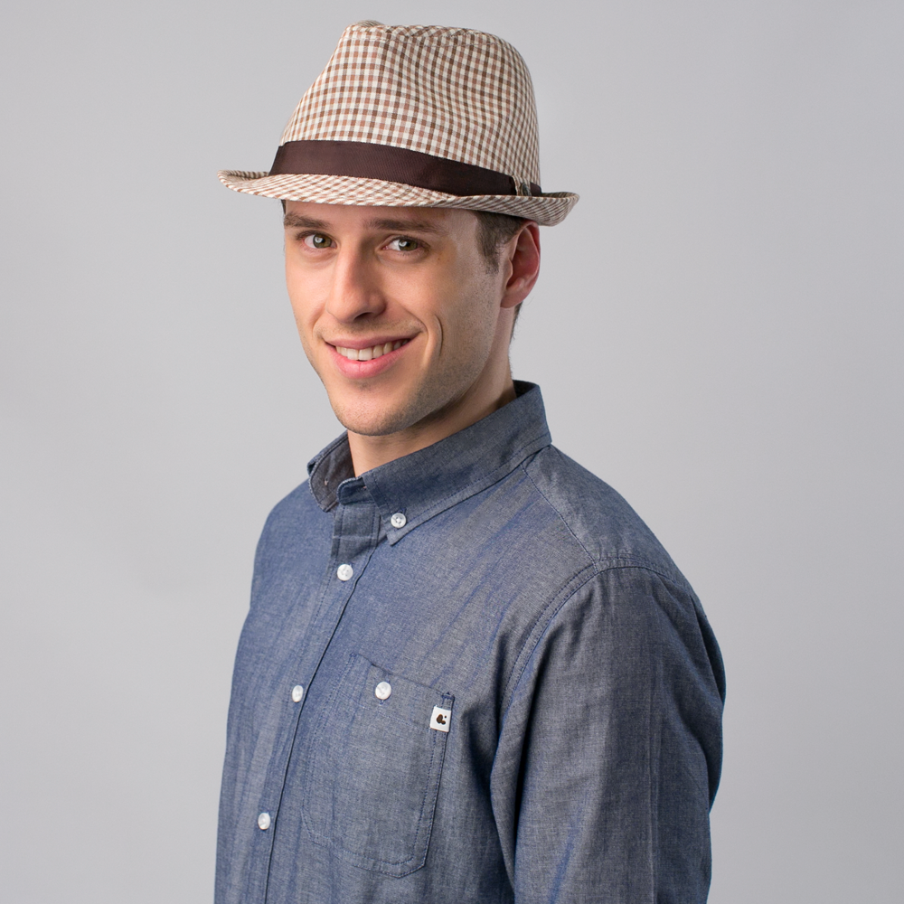 Goorin Bros. austin cotton stingy brim fedora Brown  mens styling