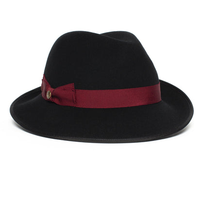Goorin Bros. beverly corleon center dent medium brim felt fedora hat Black left side view