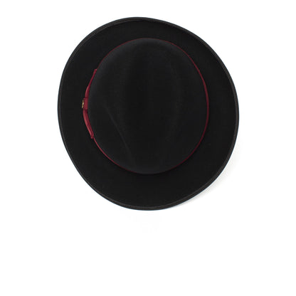 Goorin Bros. beverly corleon center dent medium brim felt fedora hat Black top view