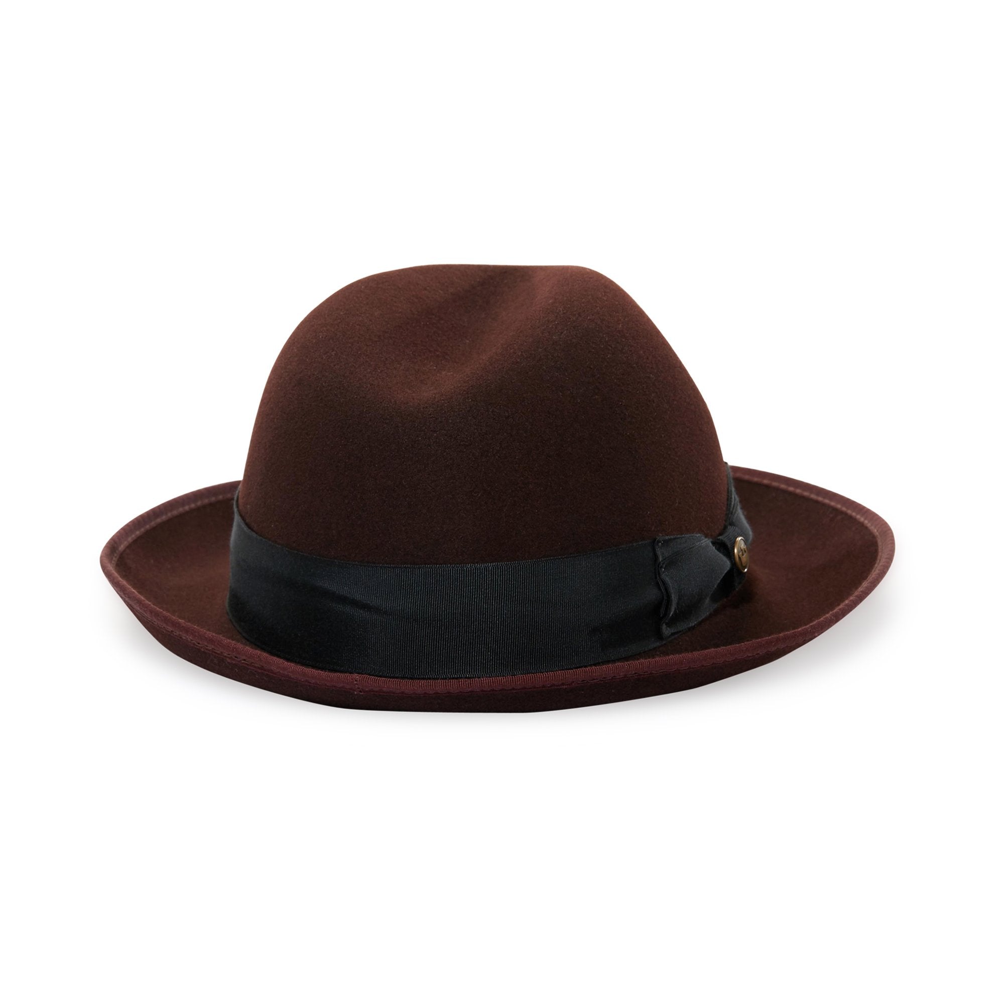 Goorin Bros. beverly corleon center dent medium brim felt fedora hat Maroon back view