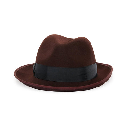 Goorin Bros. beverly corleon center dent medium brim felt fedora hat Maroon front view