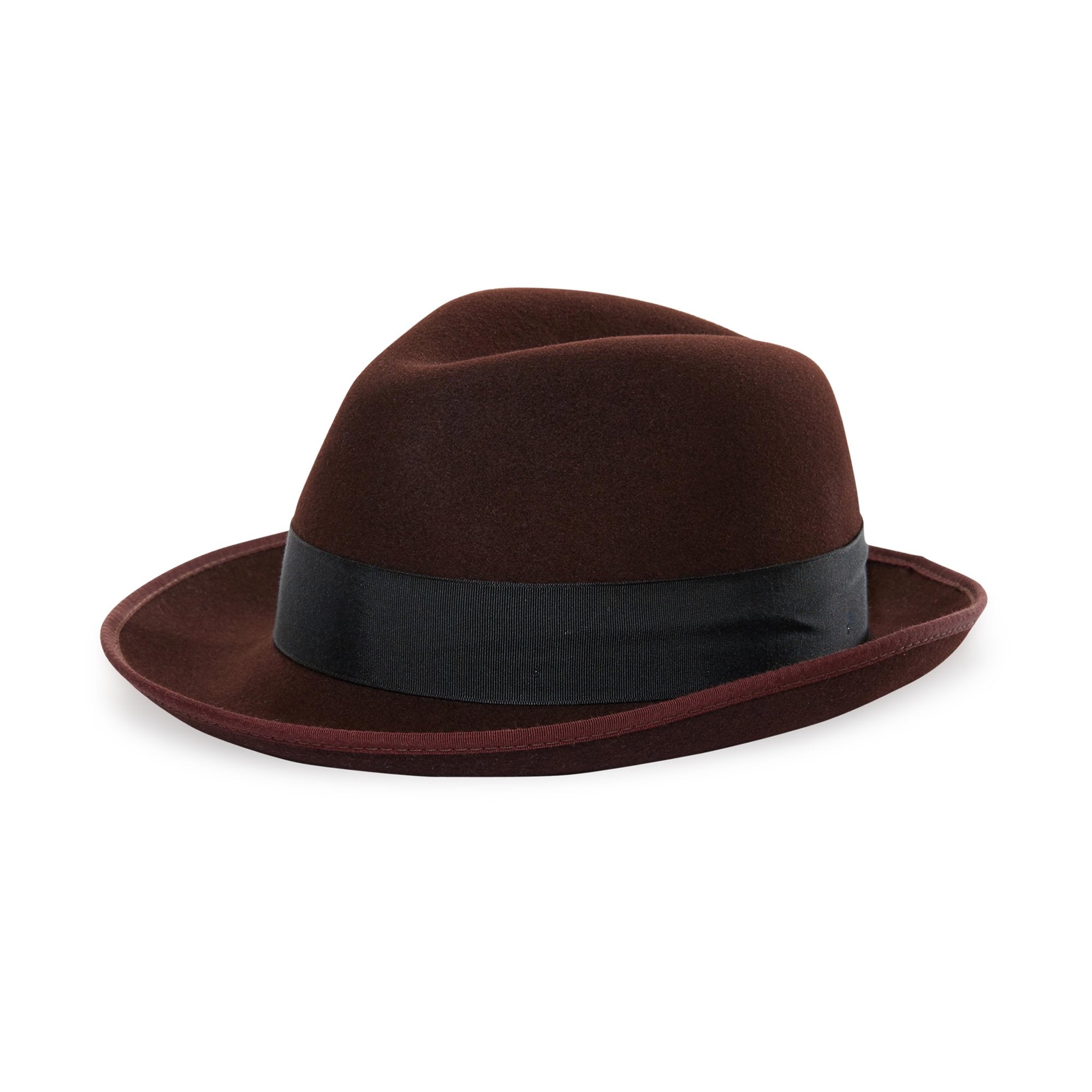 Goorin Bros. beverly corleon center dent medium brim felt fedora hat Maroon left side view