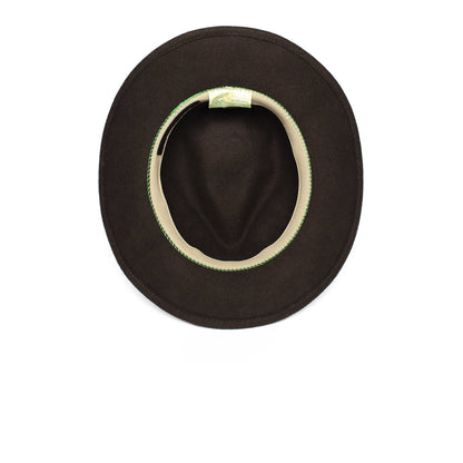 Goorin Bros. henry jones teardrop wide brim felt fedora hat Brown under view