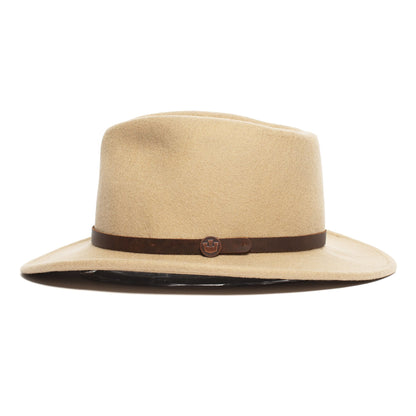 Goorin Bros. henry jones teardrop wide brim felt fedora hat Sand side view