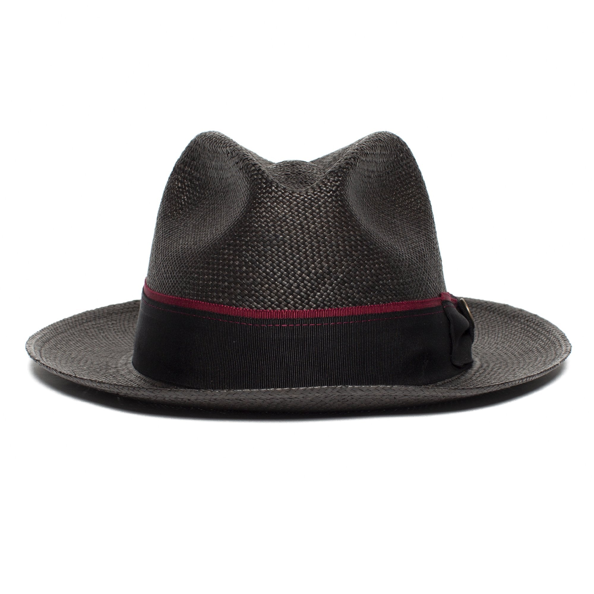 Goorin Bros. ruben gonzalez center dent wide brim straw fedora hat Black front view