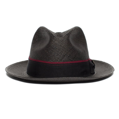 Goorin Bros. ruben gonzalez center dent wide brim straw fedora hat Black front view