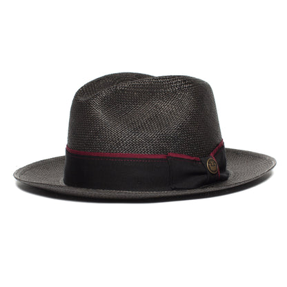 Goorin Bros. ruben gonzalez center dent wide brim straw fedora hat Black left side view