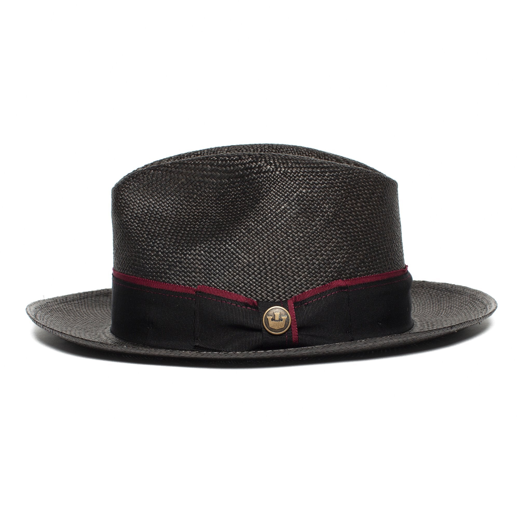 Goorin Bros. ruben gonzalez center dent wide brim straw fedora hat Black side view