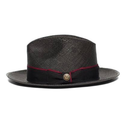 Goorin Bros. ruben gonzalez center dent wide brim straw fedora hat Black side view