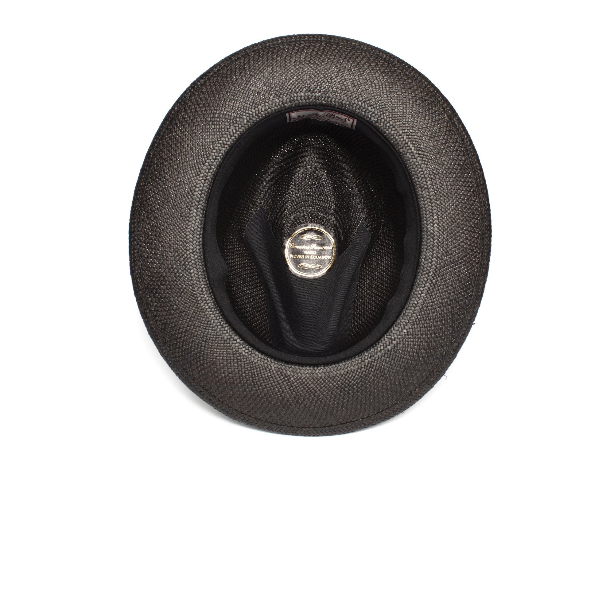 Goorin Bros. ruben gonzalez center dent wide brim straw fedora hat Black under view