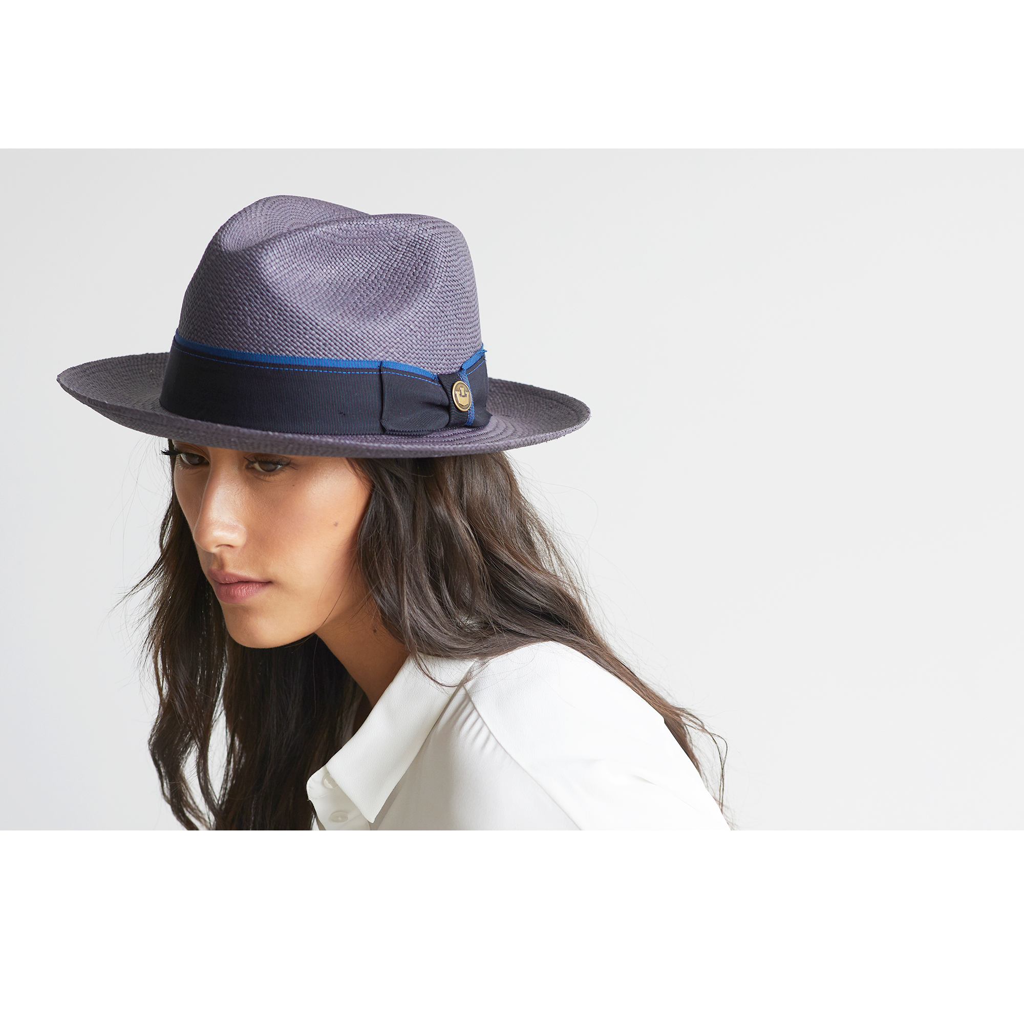 Goorin Bros. ruben gonzalez center dent wide brim straw fedora hat Blue  womens styling