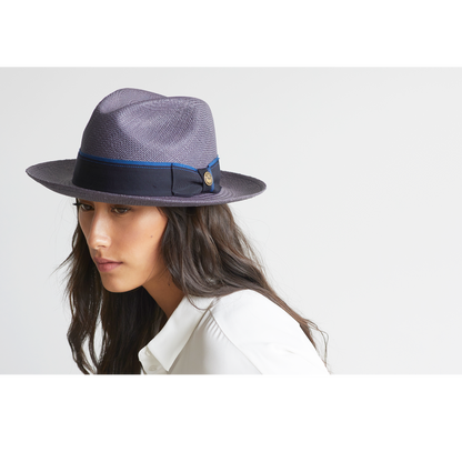 Goorin Bros. ruben gonzalez center dent wide brim straw fedora hat Blue  womens styling