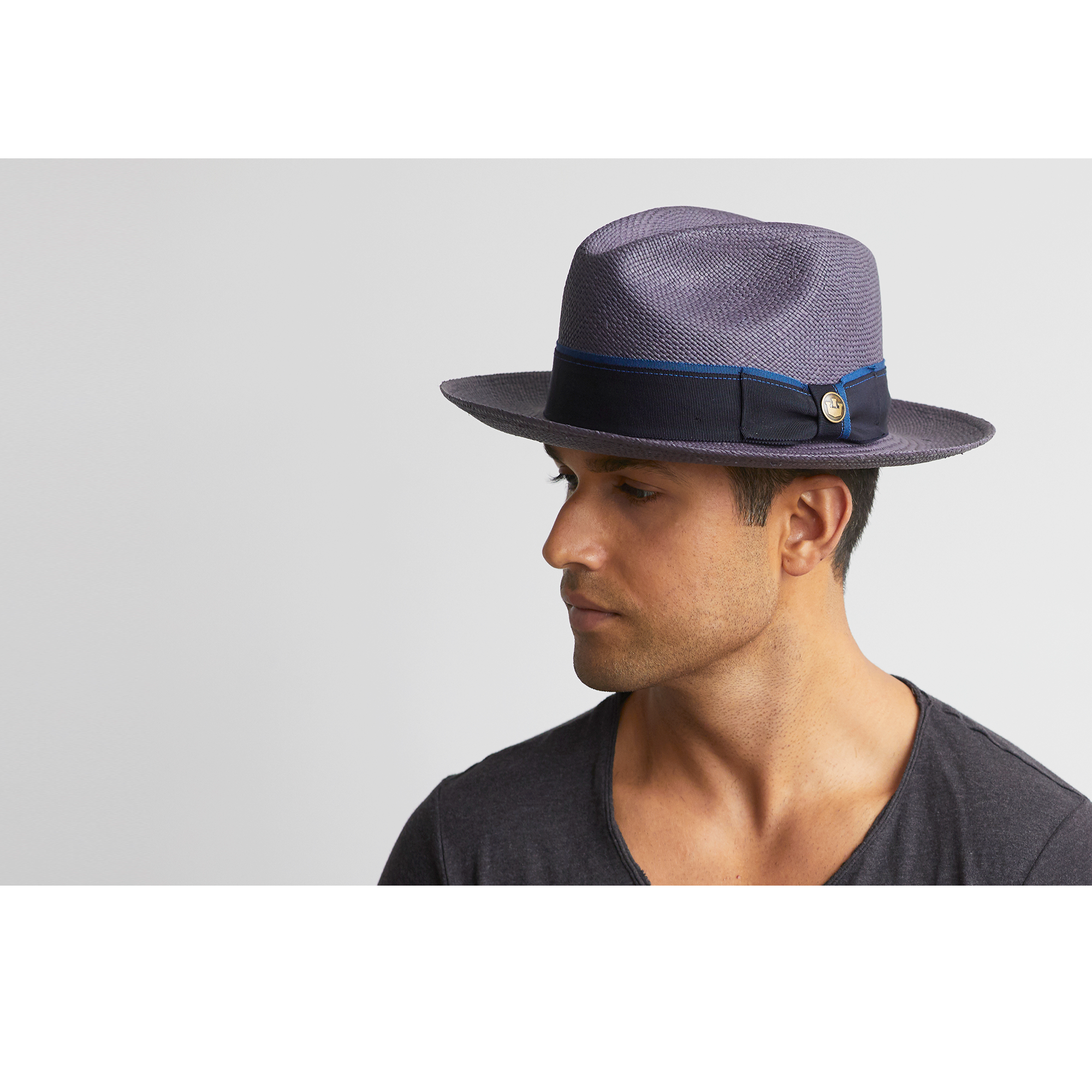 Goorin Bros. ruben gonzalez center dent wide brim straw fedora hat Blue  mens styling