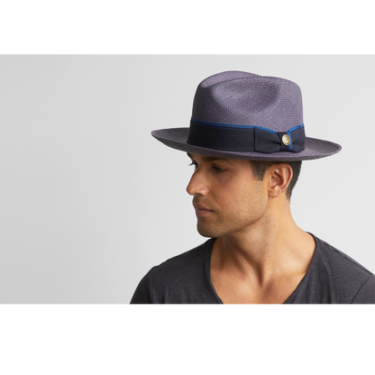 Goorin Bros. ruben gonzalez center dent wide brim straw fedora hat Blue  mens styling