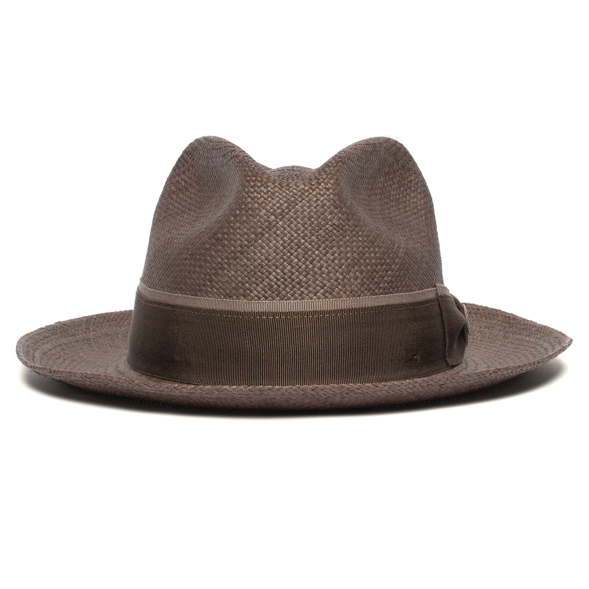 Goorin Bros. ruben gonzalez center dent wide brim straw fedora hat Grey front view