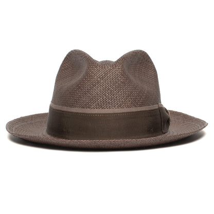 Goorin Bros. ruben gonzalez center dent wide brim straw fedora hat Grey front view