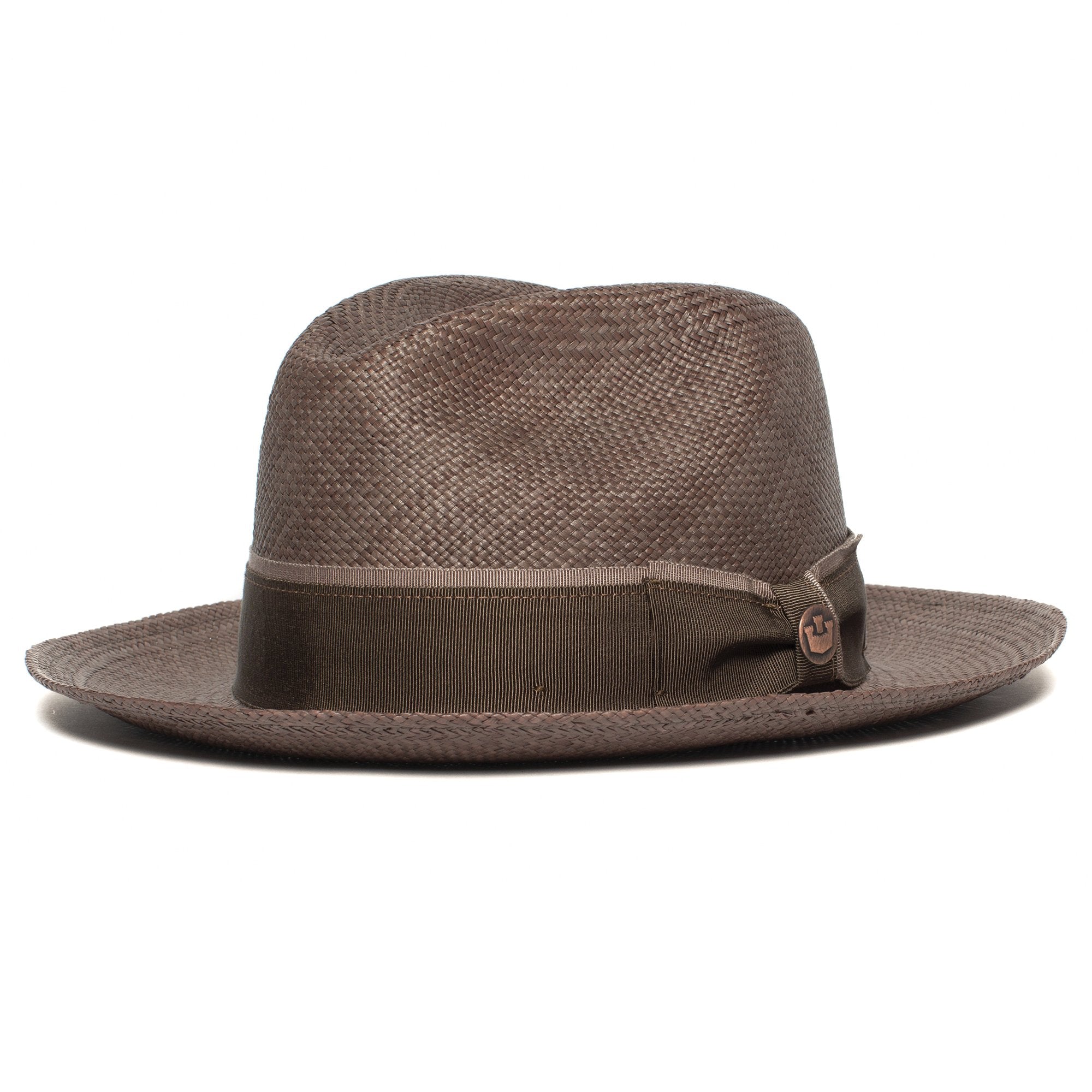Goorin Bros. ruben gonzalez center dent wide brim straw fedora hat Grey left side view