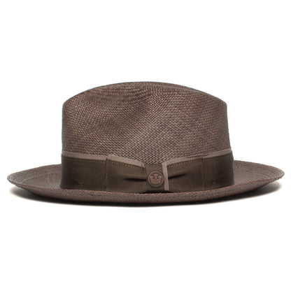 Goorin Bros. ruben gonzalez center dent wide brim straw fedora hat Grey side view