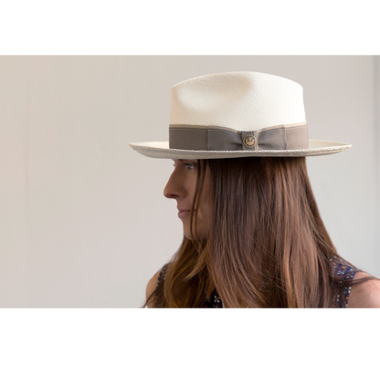 Goorin Bros. ruben gonzalez center dent wide brim straw fedora hat White  womens styling
