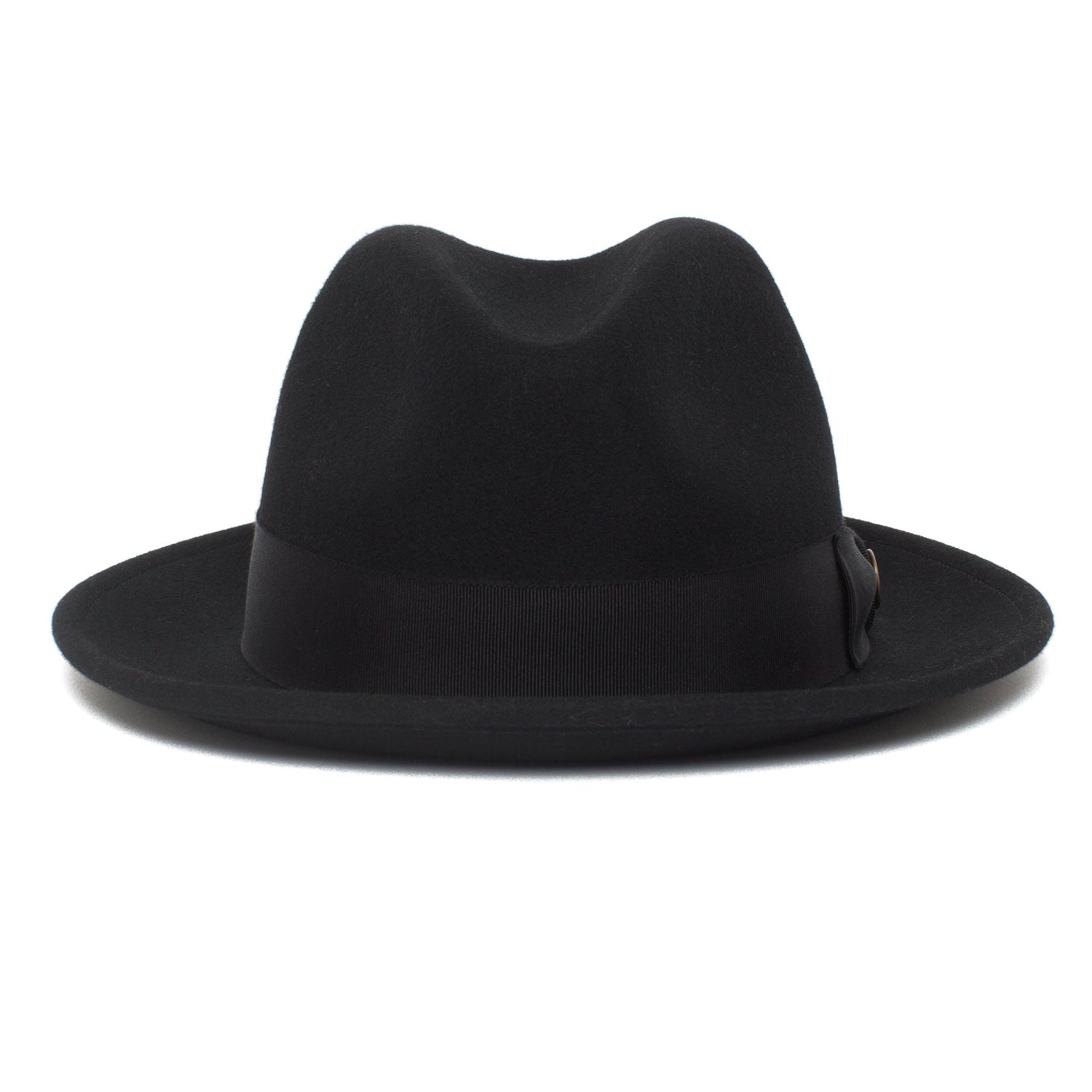 Goorin Bros. dean the butcher center dent wide brim felt fedora hat Black front view