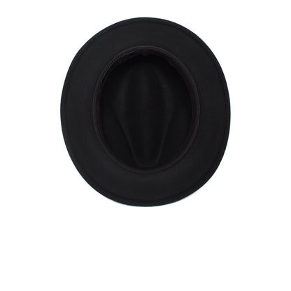 Goorin Bros. dean the butcher center dent wide brim felt fedora hat Black under view