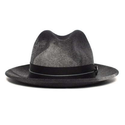 Goorin Bros. dean the butcher center dent wide brim felt fedora hat Charcoal front view