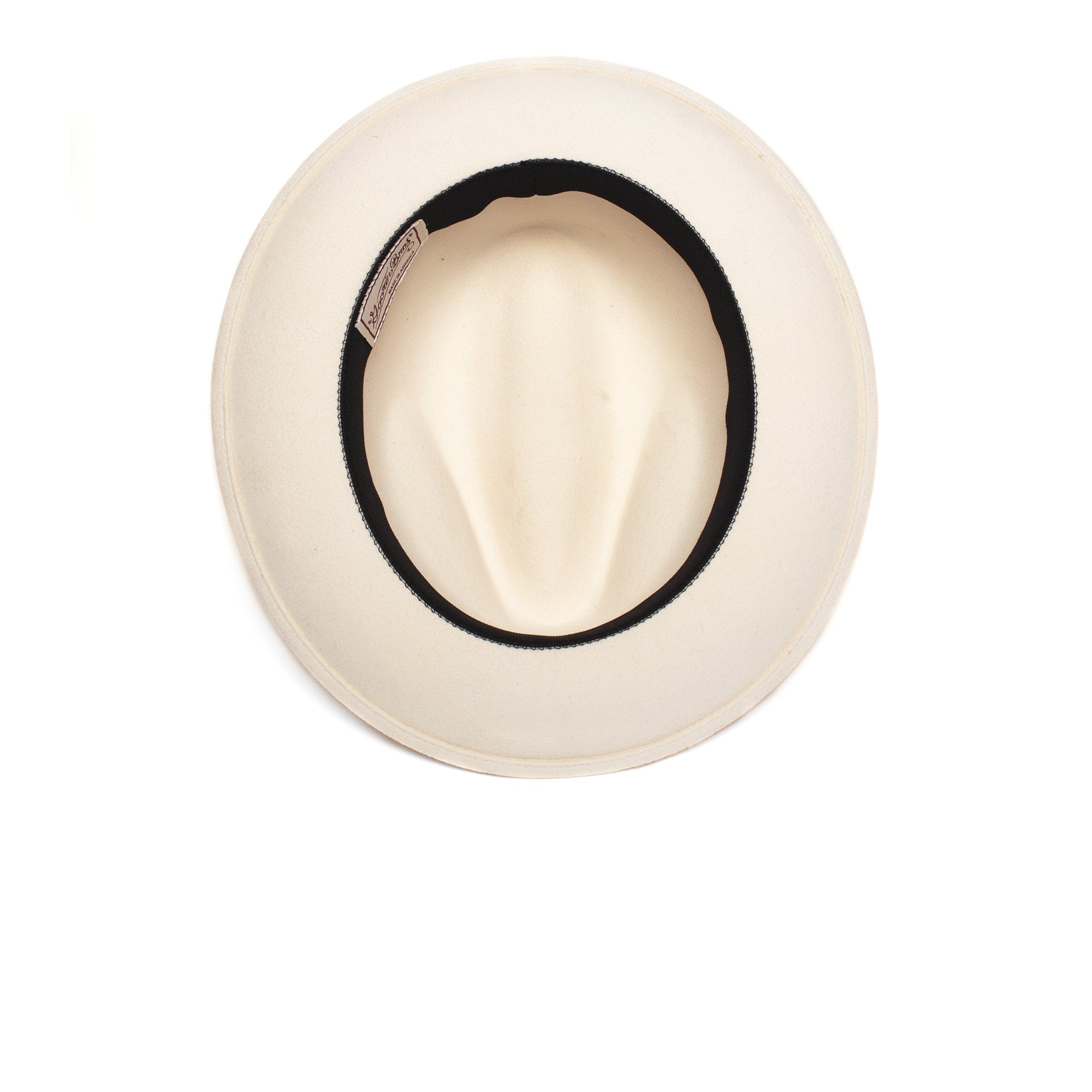 Goorin Bros. dean the butcher center dent wide brim felt fedora hat Creme under view