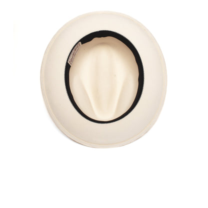 Goorin Bros. dean the butcher center dent wide brim felt fedora hat Creme under view