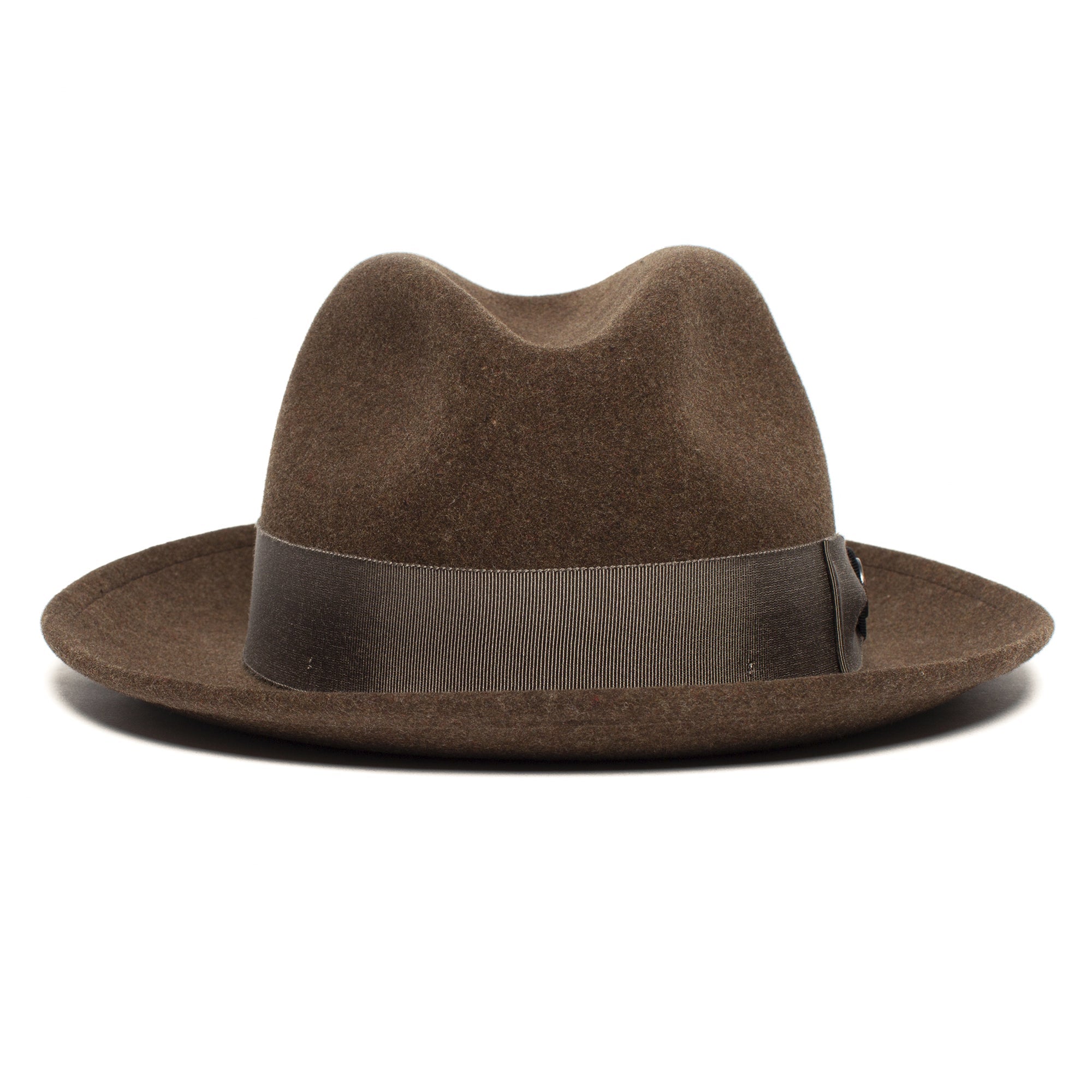 Goorin Bros. dean the butcher center dent wide brim felt fedora hat Moss front view