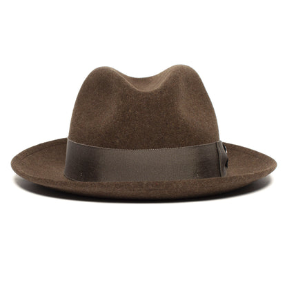 Goorin Bros. dean the butcher center dent wide brim felt fedora hat Moss front view