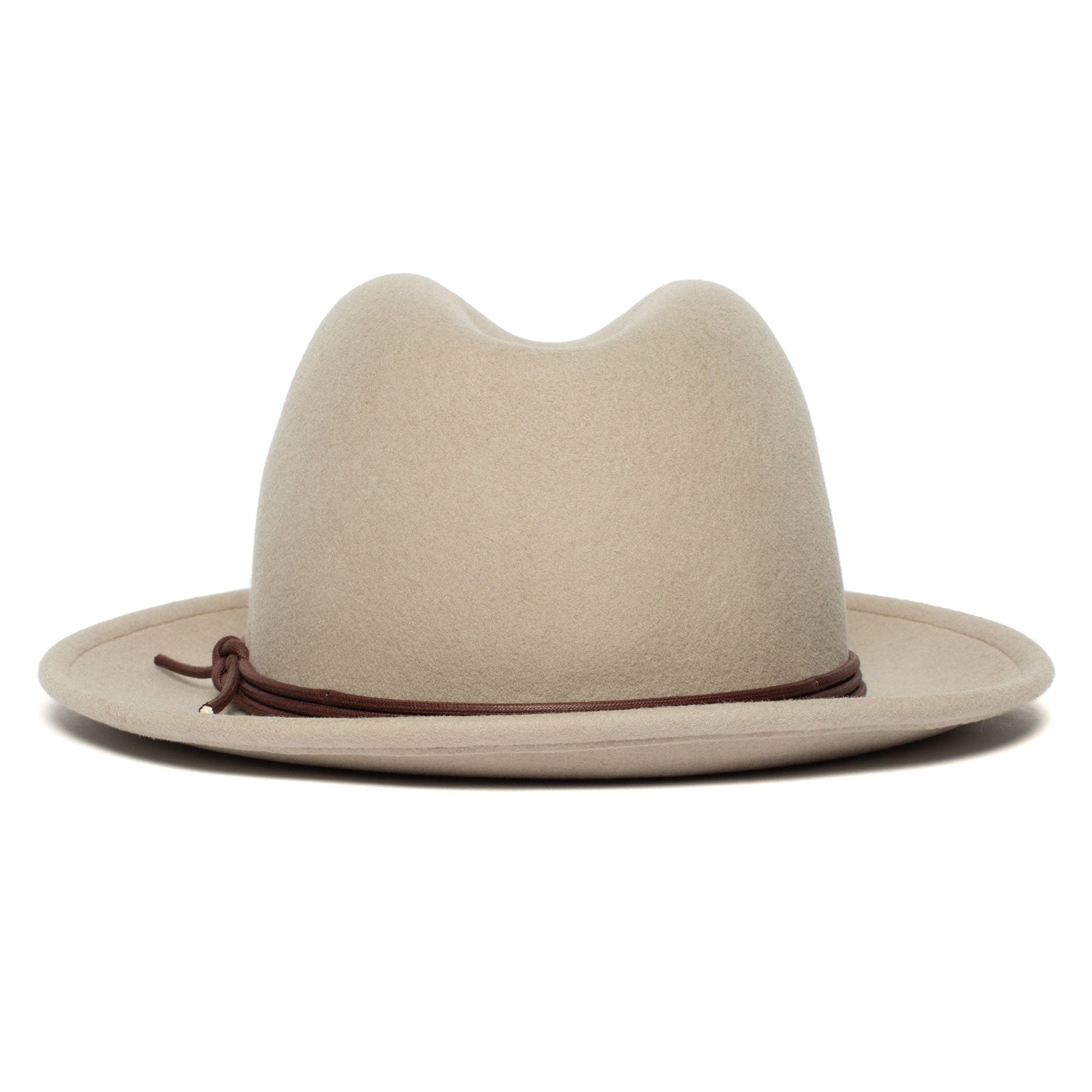 Goorin Bros. dean the butcher center dent wide brim felt fedora hat Sand back view