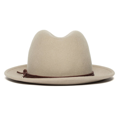 Goorin Bros. dean the butcher center dent wide brim felt fedora hat Sand back view