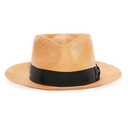 Goorin Bros. big john teardrop wide brim straw fedora hat Tan front view