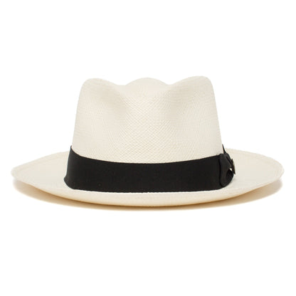 Goorin Bros. big john teardrop wide brim straw fedora hat White front view