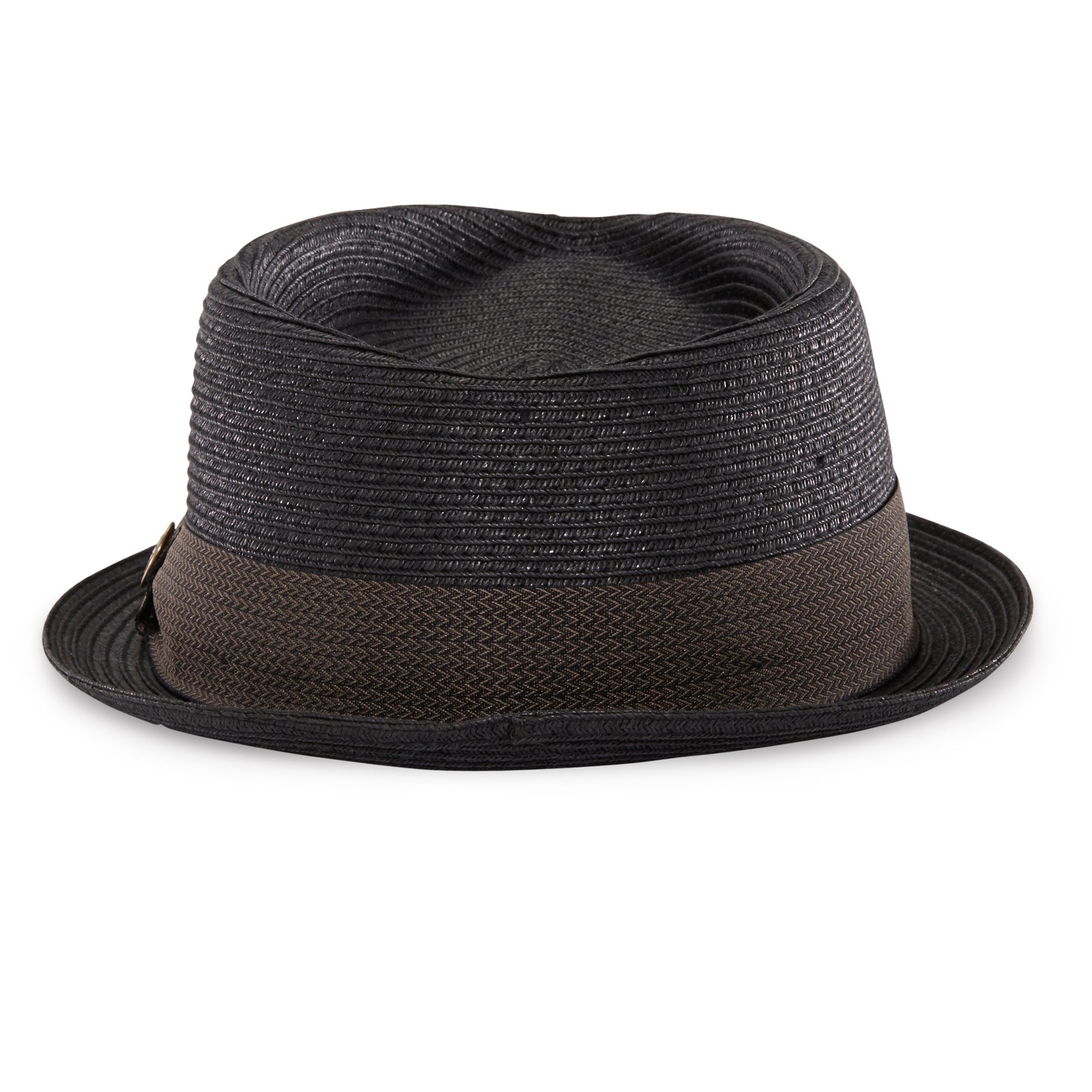 Goorin Bros. tropicana diamond short brim straw porkpie fedora hat Black back view