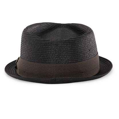 Goorin Bros. tropicana diamond short brim straw porkpie fedora hat Black back view
