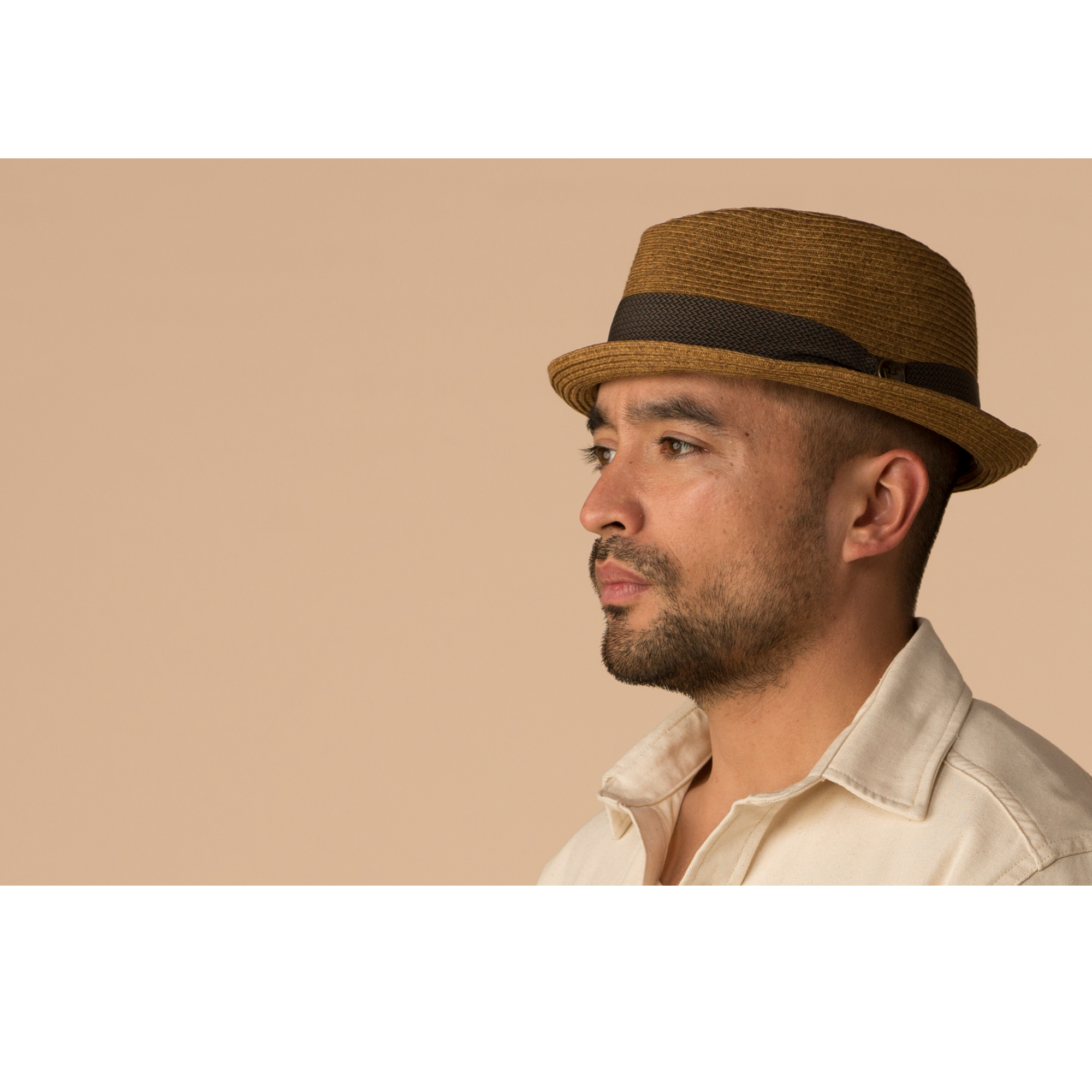 Goorin Bros. tropicana diamond short brim straw porkpie fedora hat Tan  mens styling
