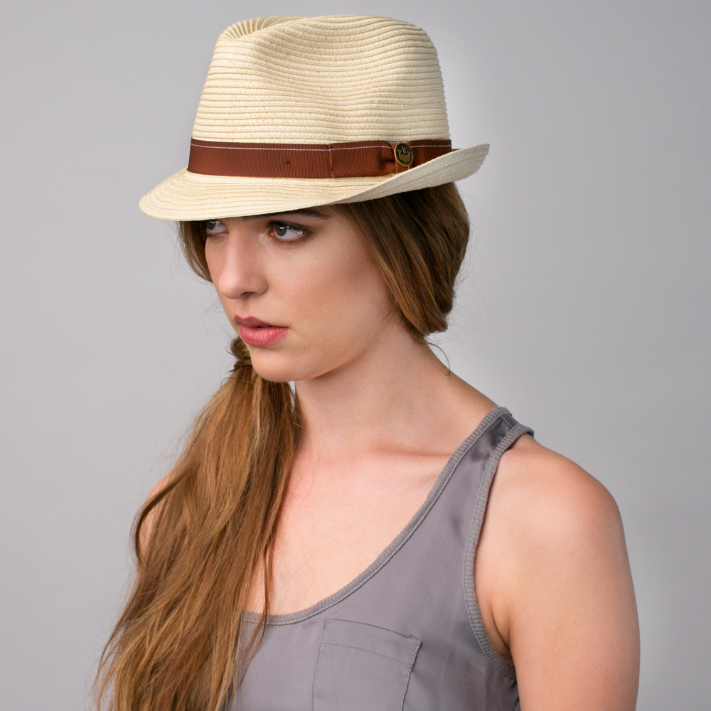 Goorin Bros. sam jackson straw flip up fedora White  womens styling