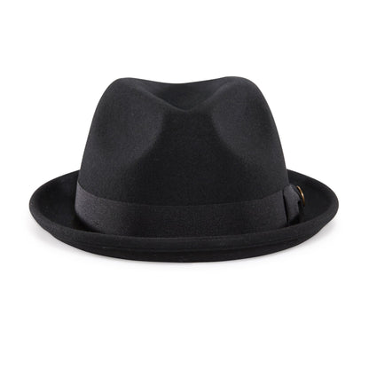 Goorin Bros. good boy center dent short brim felt fedora hat Black front view