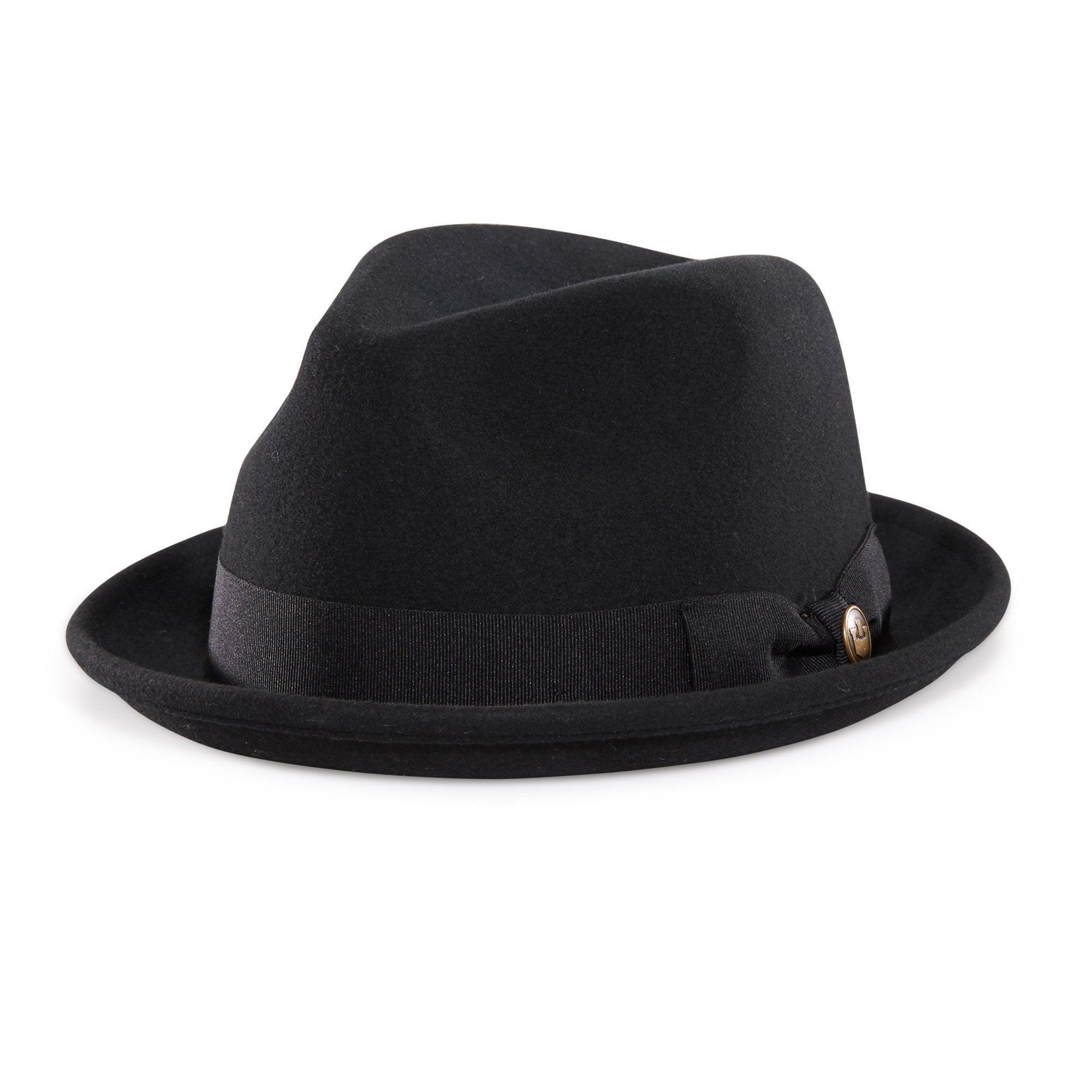Goorin Bros. good boy center dent short brim felt fedora hat Black left side view
