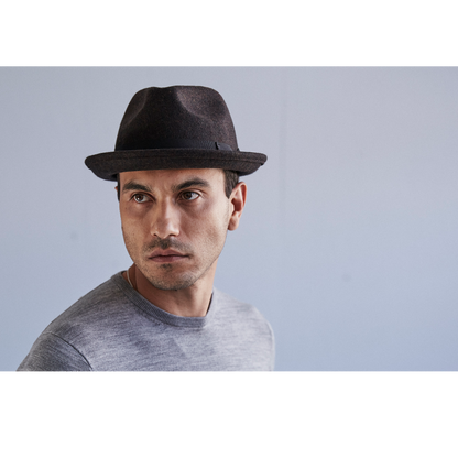 Goorin Bros. good boy center dent short brim felt fedora hat Coffee  mens styling