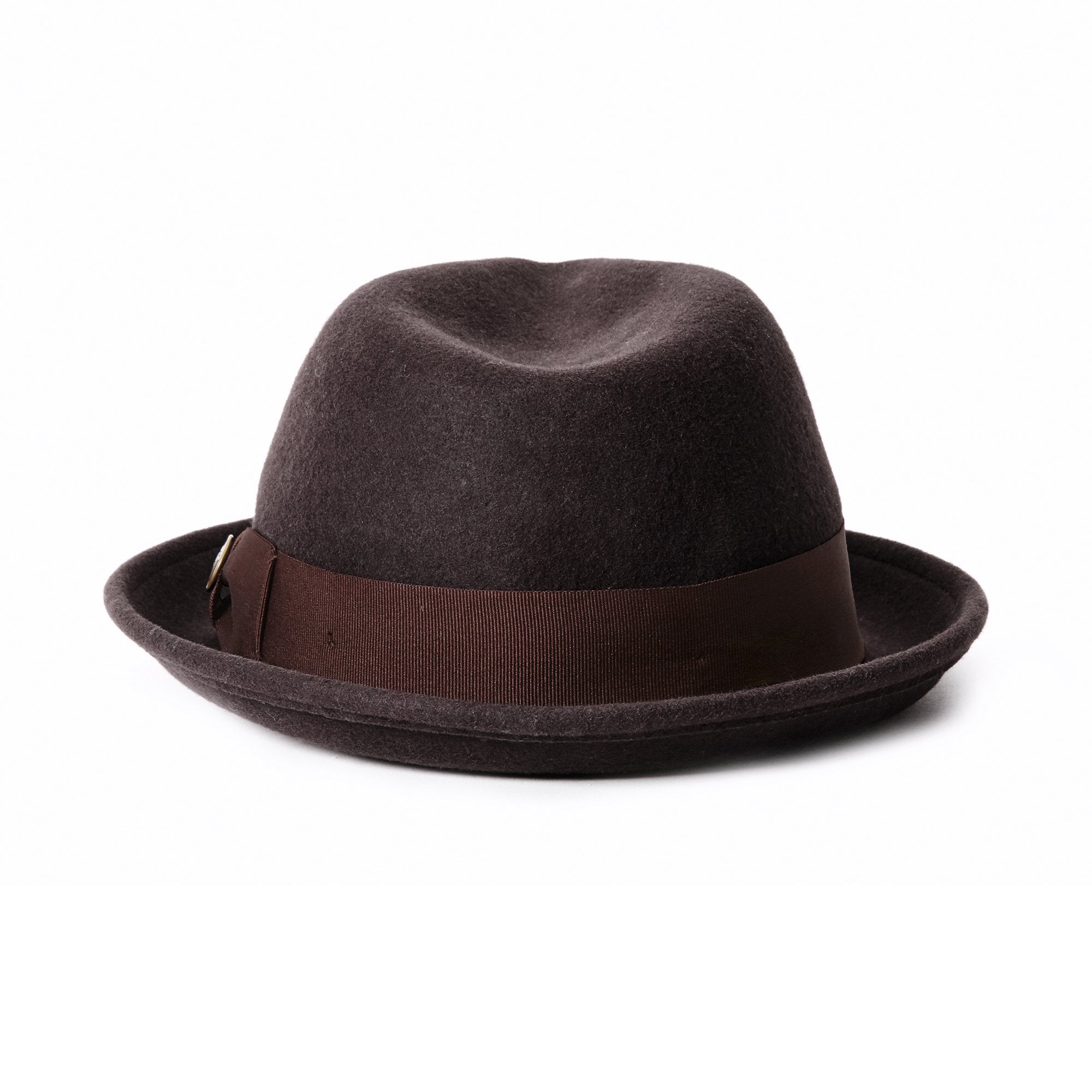 Goorin Bros. good boy center dent short brim felt fedora hat Dark Brown back view