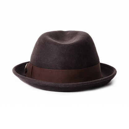 Goorin Bros. good boy center dent short brim felt fedora hat Dark Brown back view
